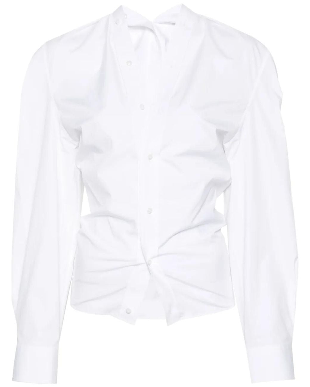 ALAINPAUL White Stretch-Cotton Poplin Button-Down Shirt