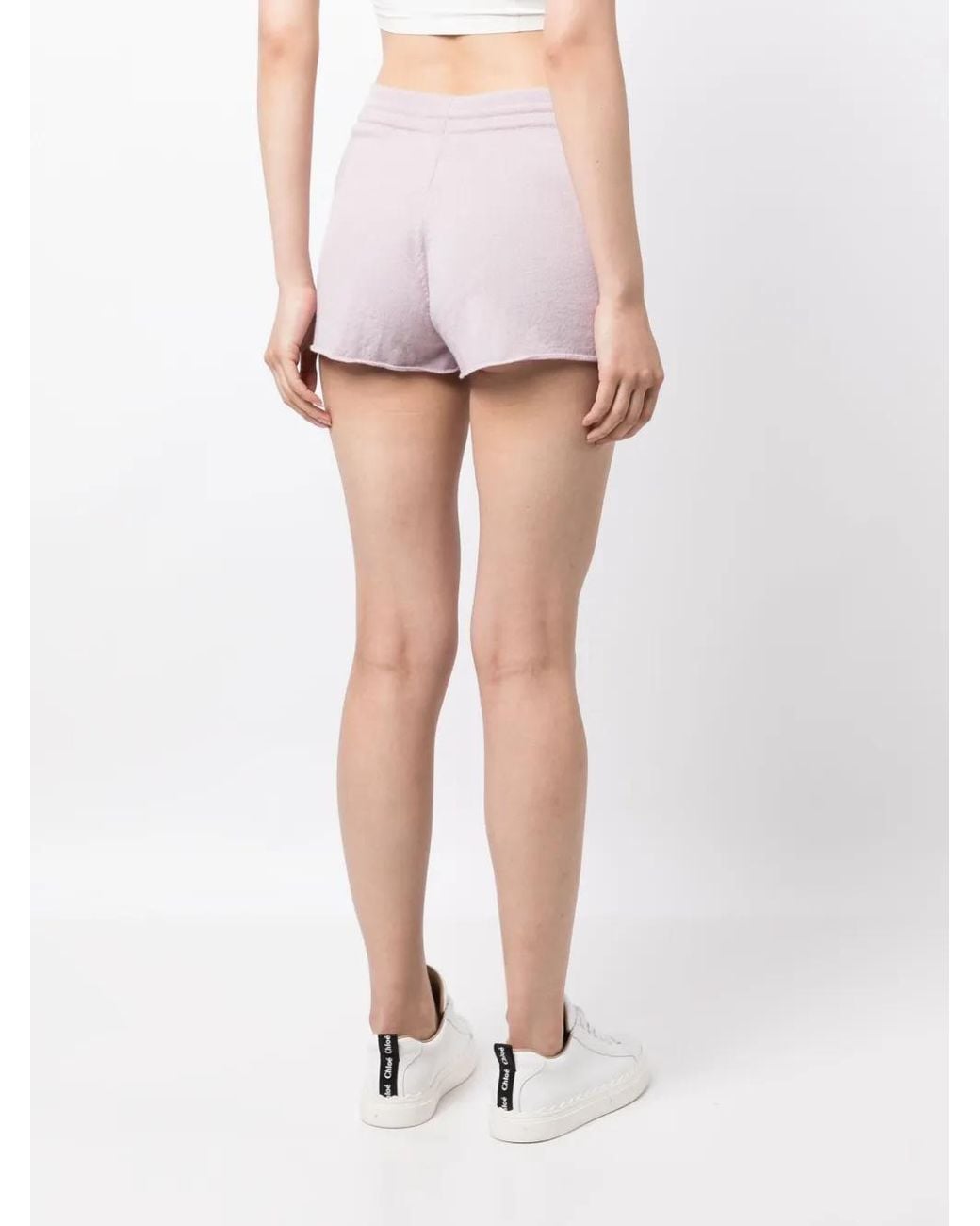 Teddy Cashmere Pink Portofino Drawstring Cashmere Shorts