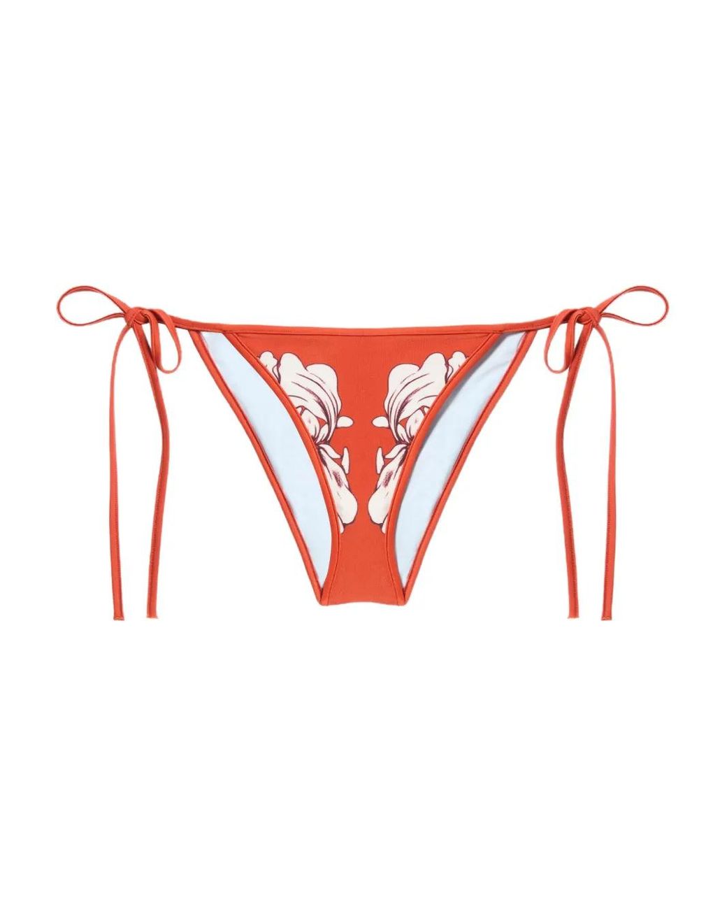 LaDoubleJ Red Bas De Bikini À Fleurs