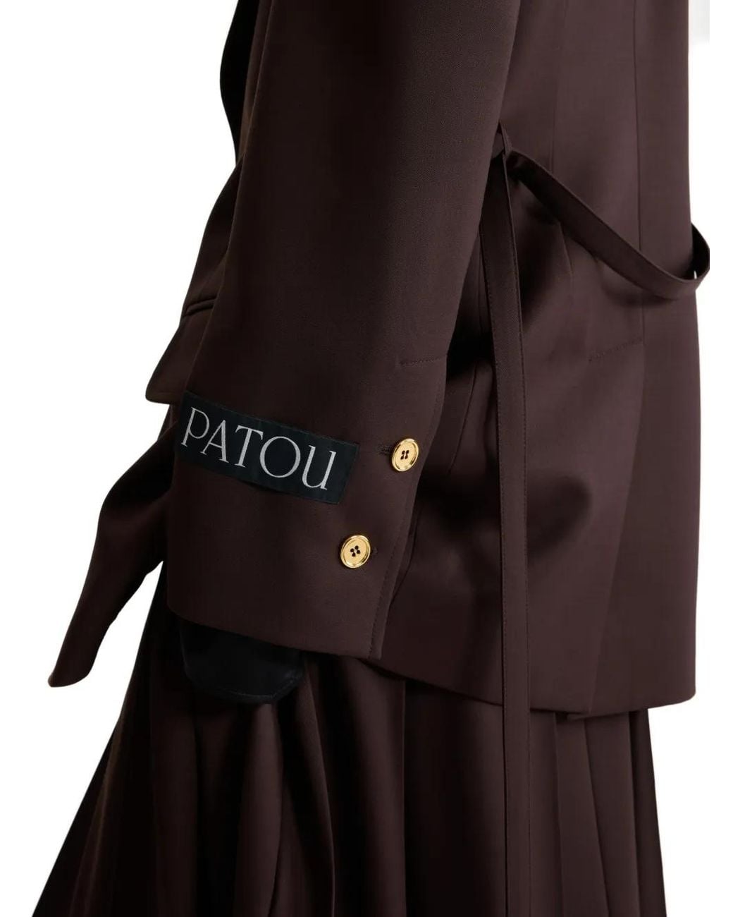 Patou Brown Single-Breasted Belted Jacket