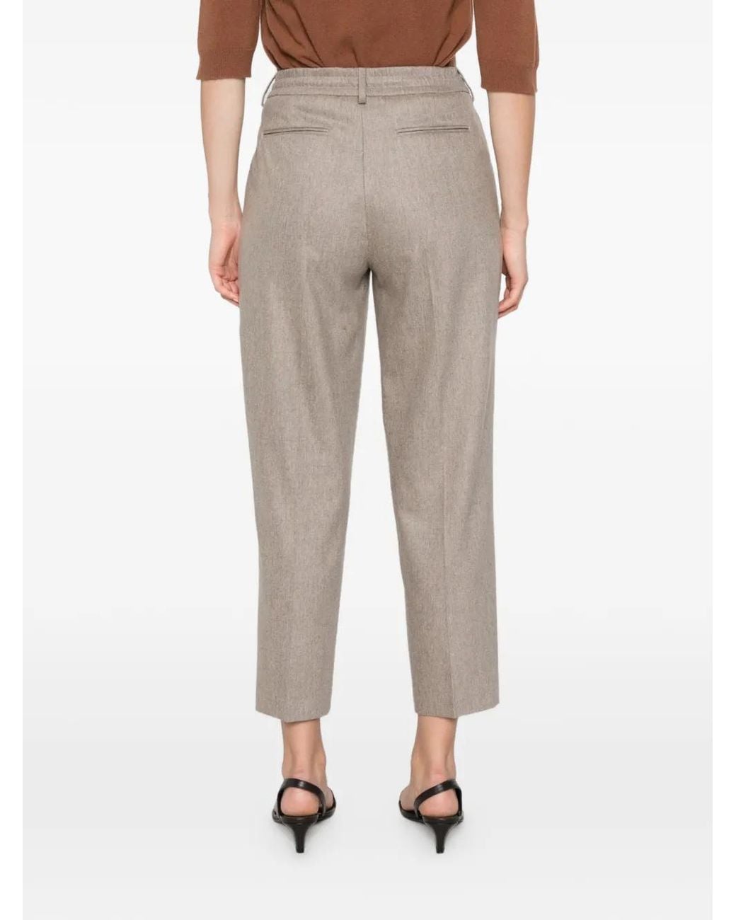 PT Torino Gray Pleated Wool Trousers