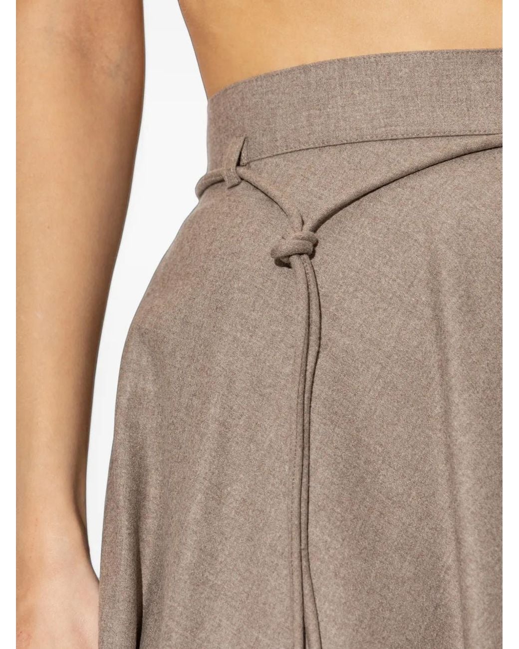Max Mara Natural Flared Cashmere Foule Skirt