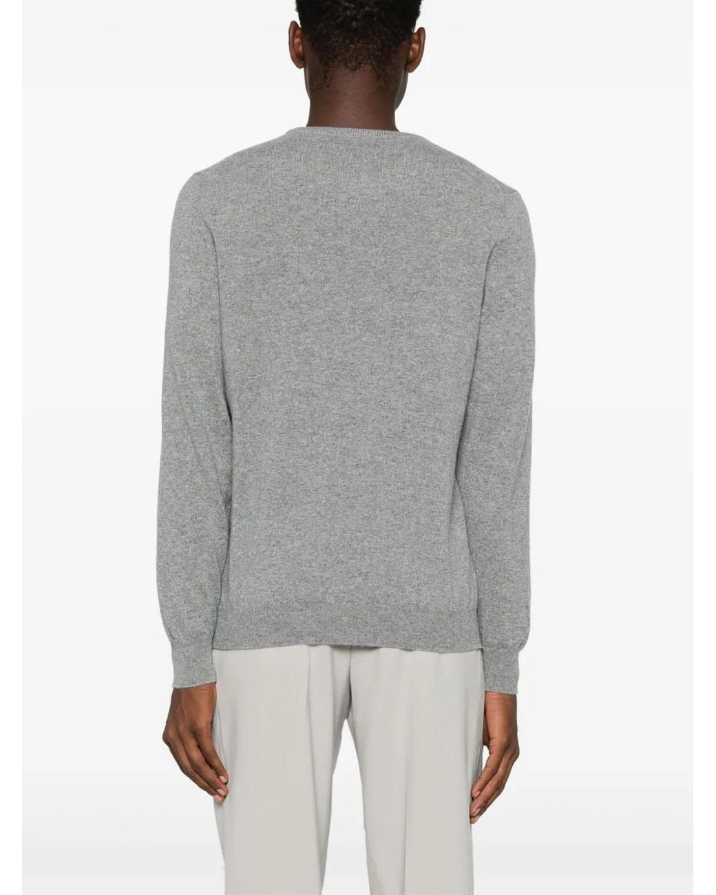 Fedeli Gray Mélange-Effect Sweater for men