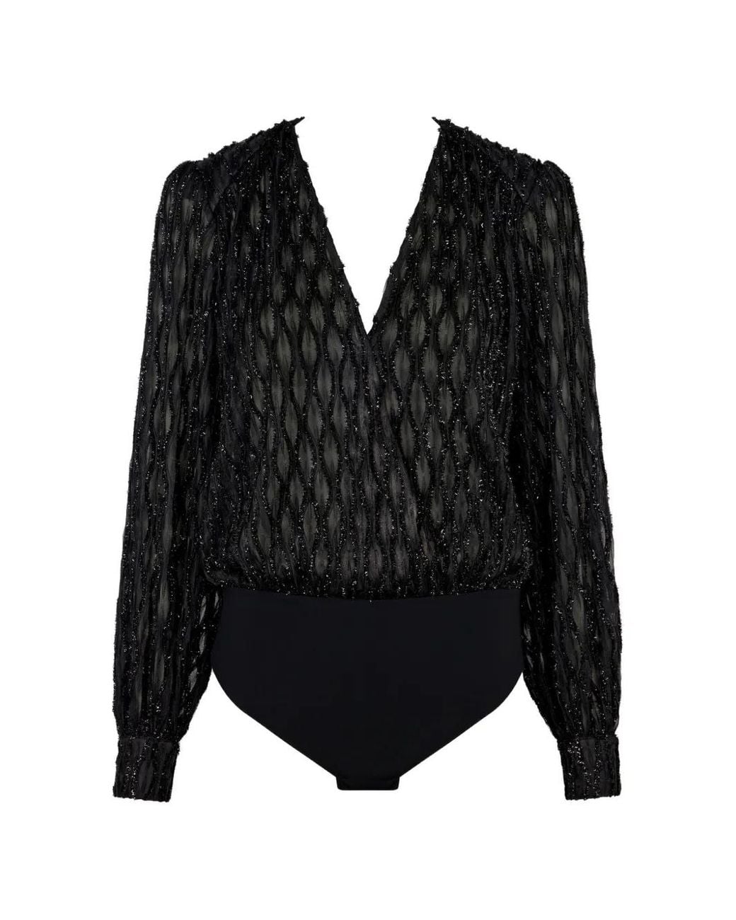 Aubade Black Sheer Long-Sleeve Bodysuit