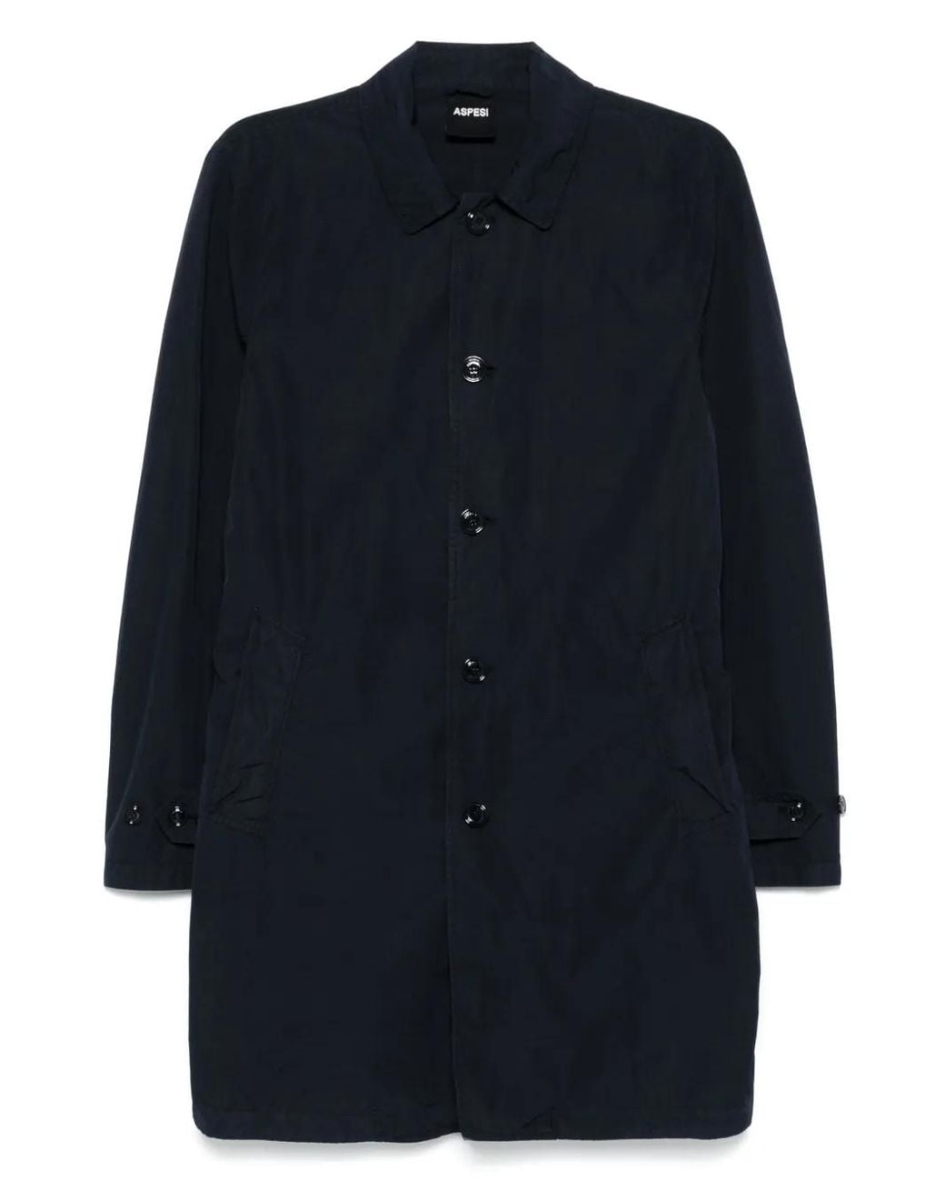 Aspesi Blue Single Breasted Coat for men
