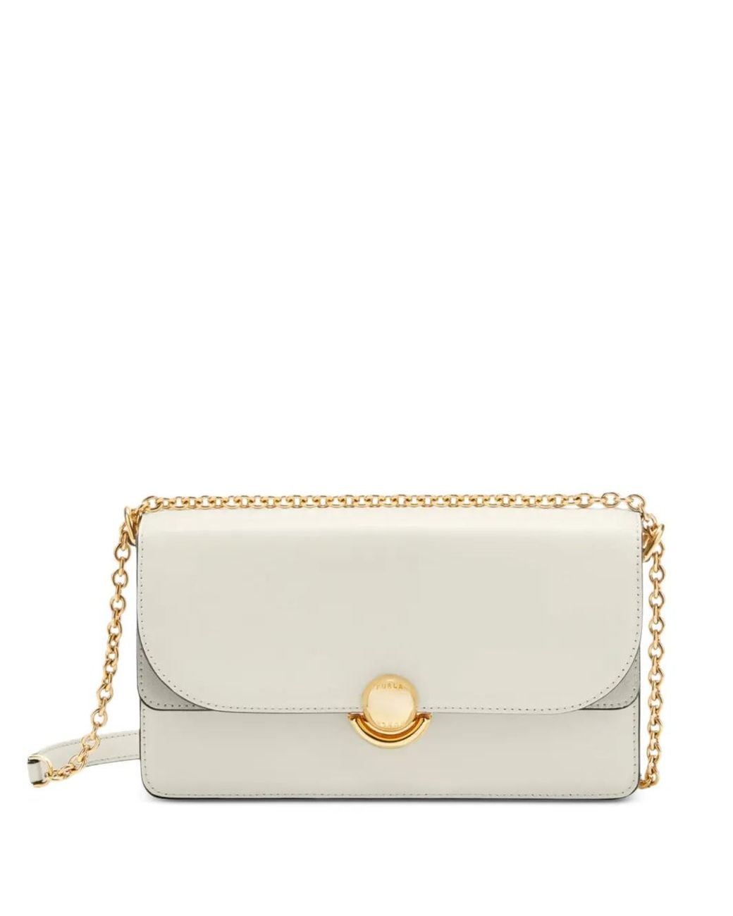 Furla Natural Logo-Engraved Chain-Link Shoulder Bag