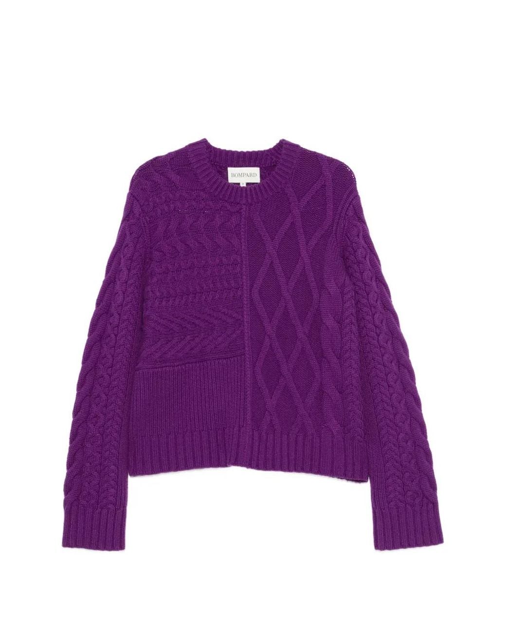 Bompard Purple Cable-Knit Sweater