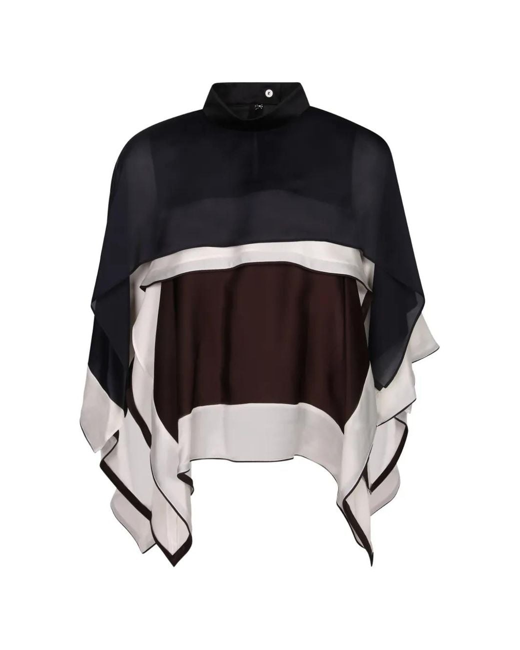 Sacai Black Colour-Block Layered Top