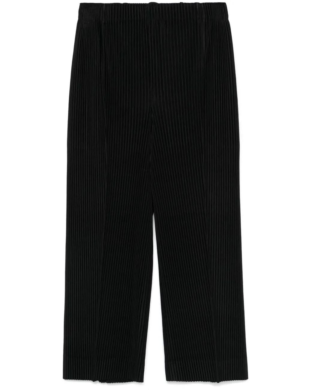 Homme Plissé Issey Miyake Black Pleated Trousers for men