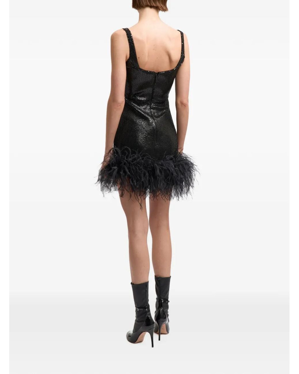 16Arlington Black Sior Diamond-Sequin Mini Dress