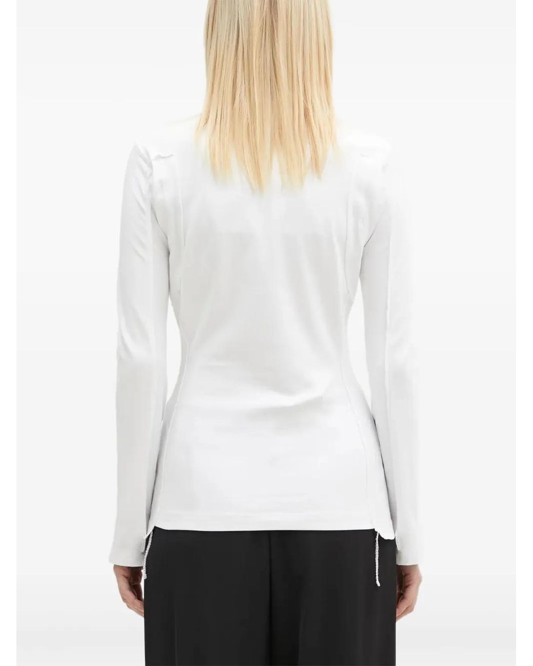 Vetements White Exposed-Seam Long-Sleeve T-Shirt