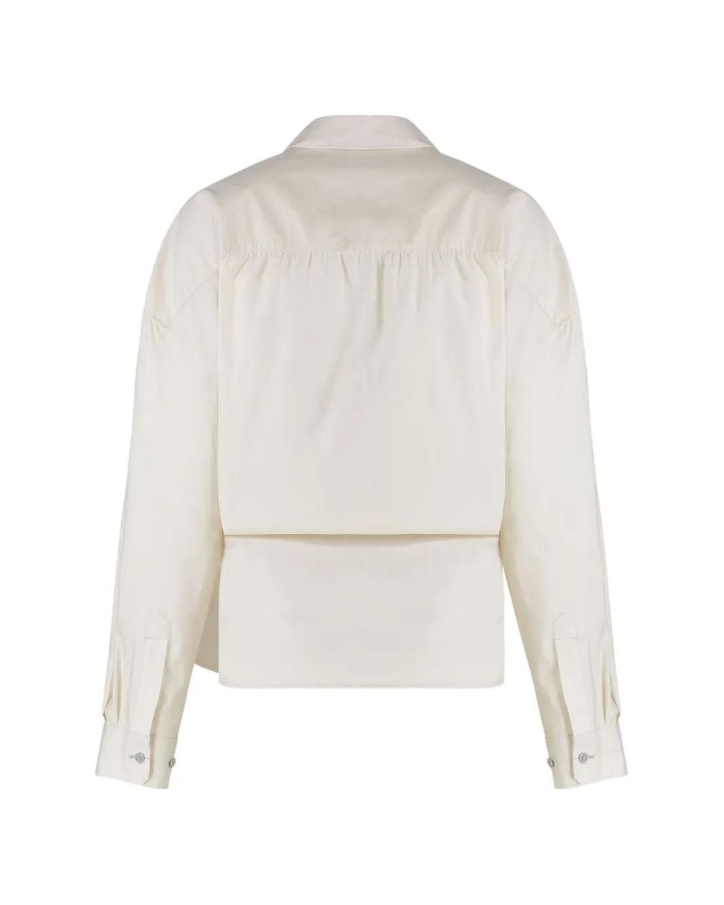 Lemaire White Straight Collar Twisted Shirt