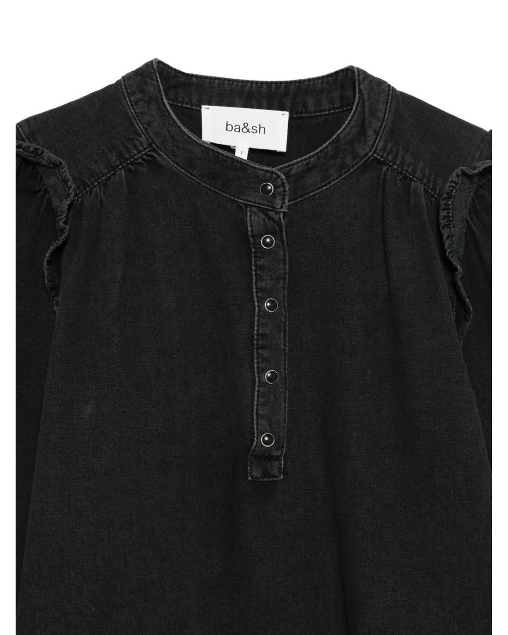 Ba&sh Black Mio Ruffled Blouse