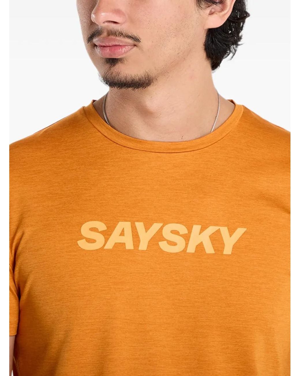 Saysky Orange Pace Logo-Print T-Shirt for men