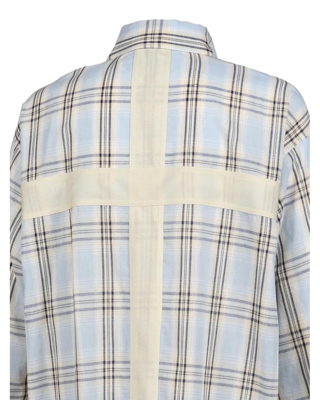 JUN/NAKAYAMA White Check-Pattern Frayed Shirt for men