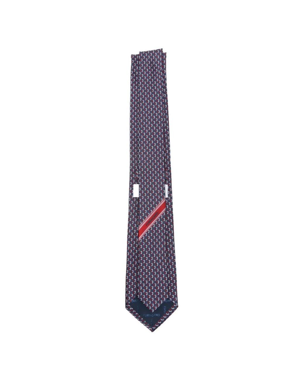 Ferragamo Purple Bicolor Gancini Jacquard Tie for men