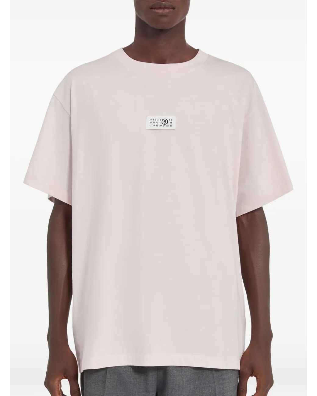MM6 by Maison Margiela Pink Numeric Cotton T-Shirt for men
