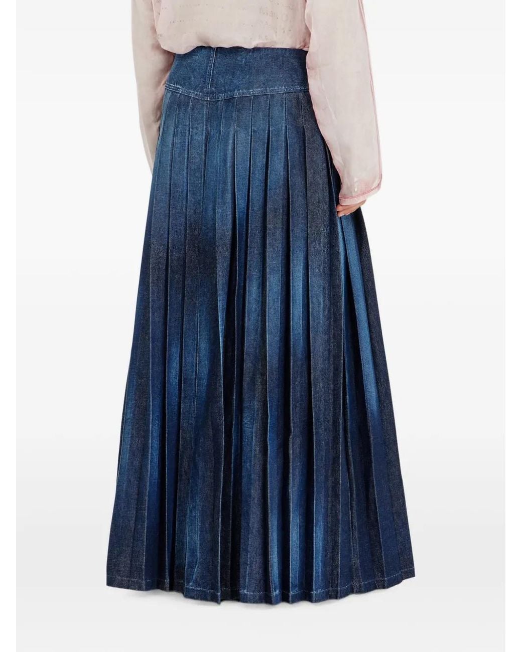 DIESEL Blue Jupe Longue À Design Plissé
