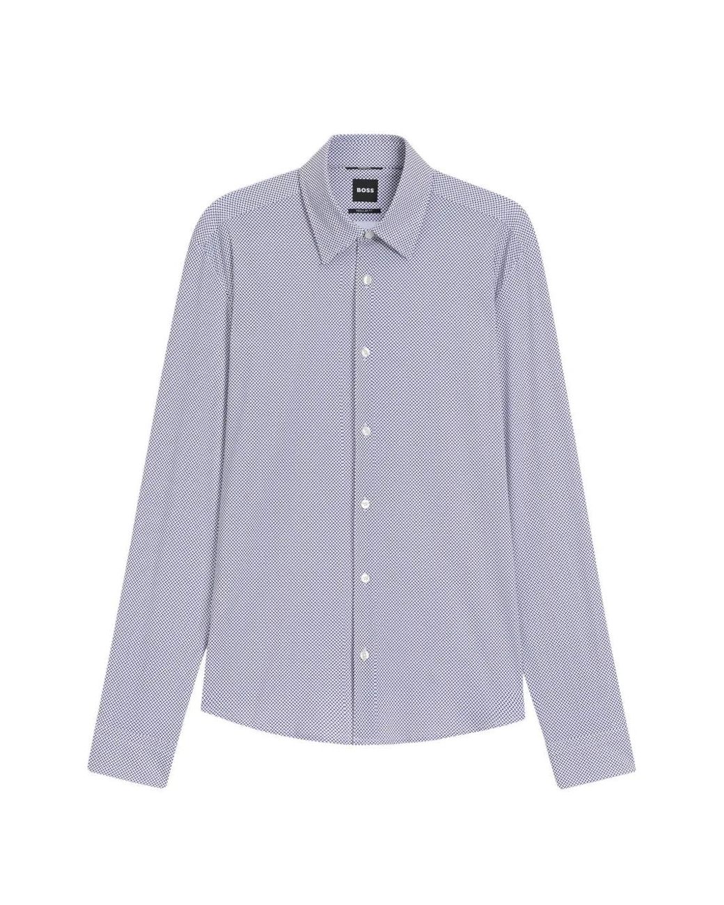 Boss Purple Printed Regular-Fit Shirt for men