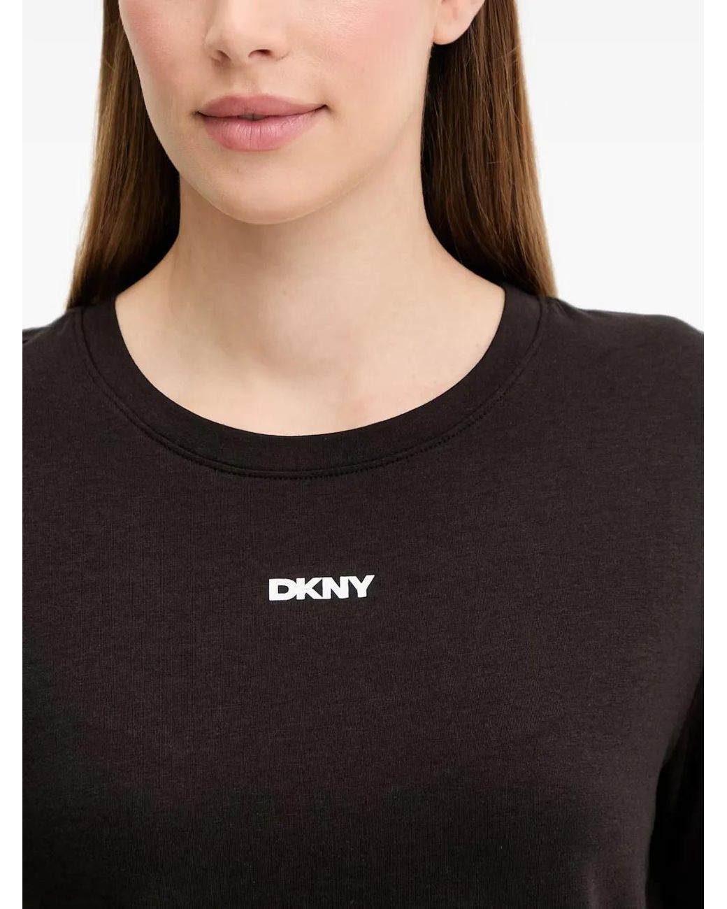 DKNY Black Logo-Print Newspaper-Pattern Pajamas