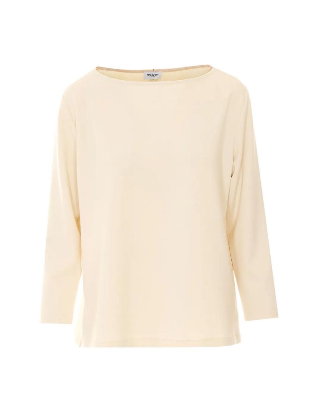 RUE DU BAC Natural Boat-Neck Long-Sleeve Top