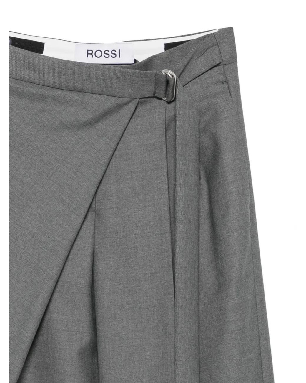 Rossi Gray Ilon Wrap-Style Trousers