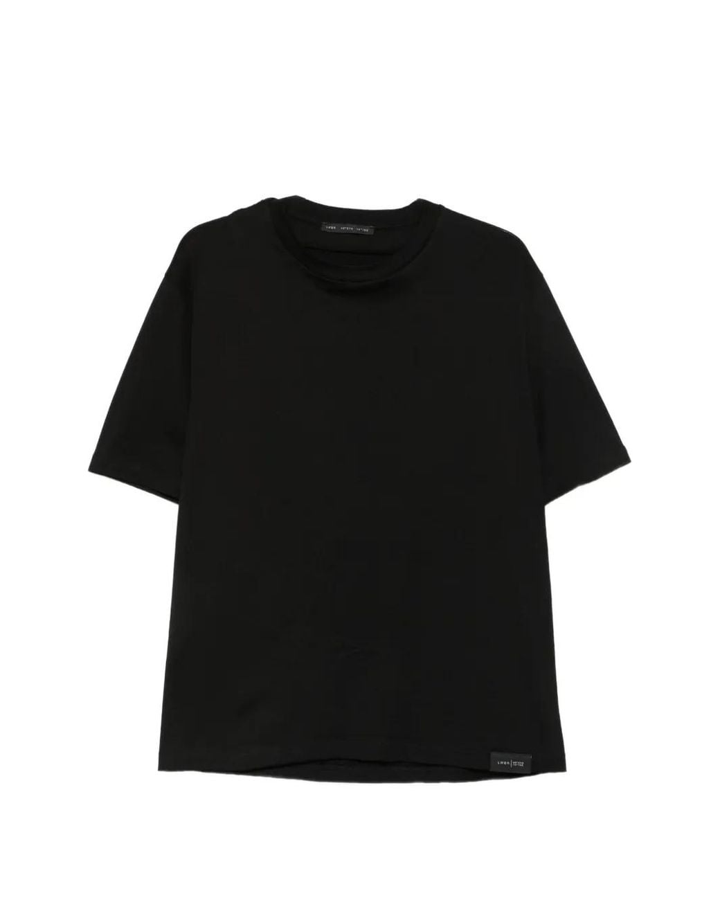 Low Brand Black Ribbed-Trim T-Shirt for men