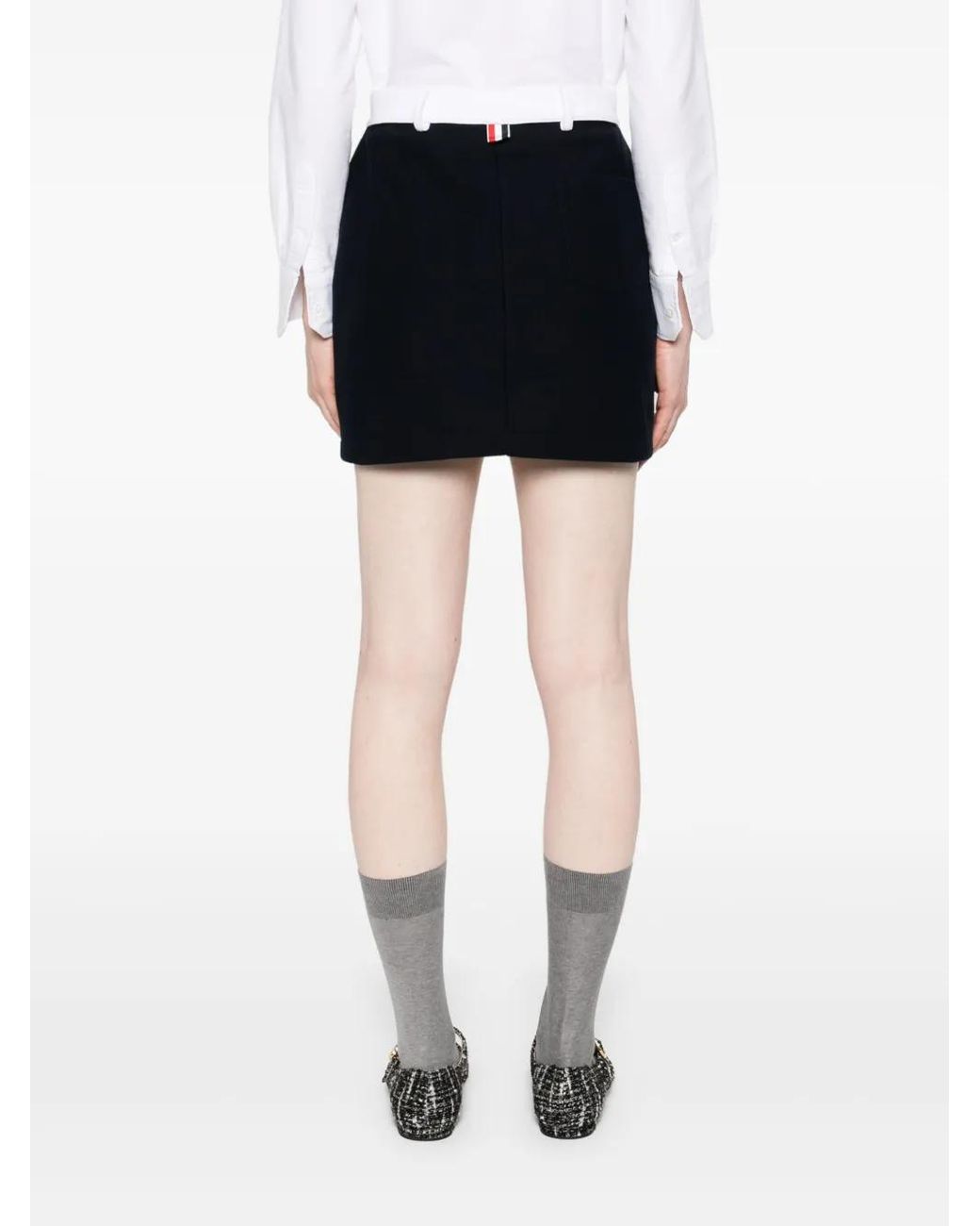 Thom Browne Black Cotton Mini Skirt