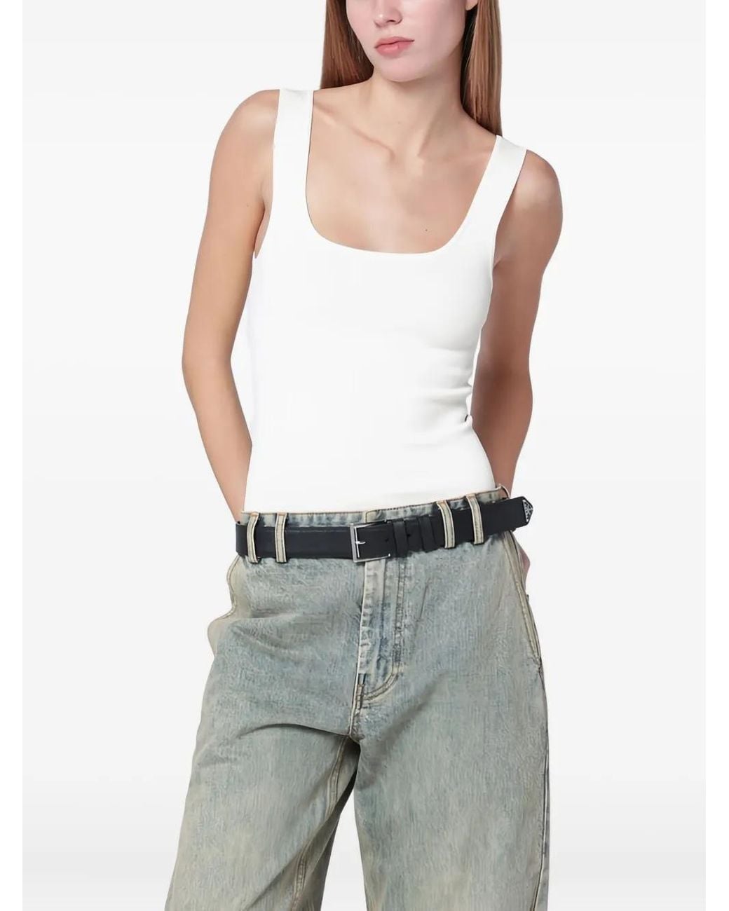 Top Con Cuello Cuadrado Entire studios de color Gray