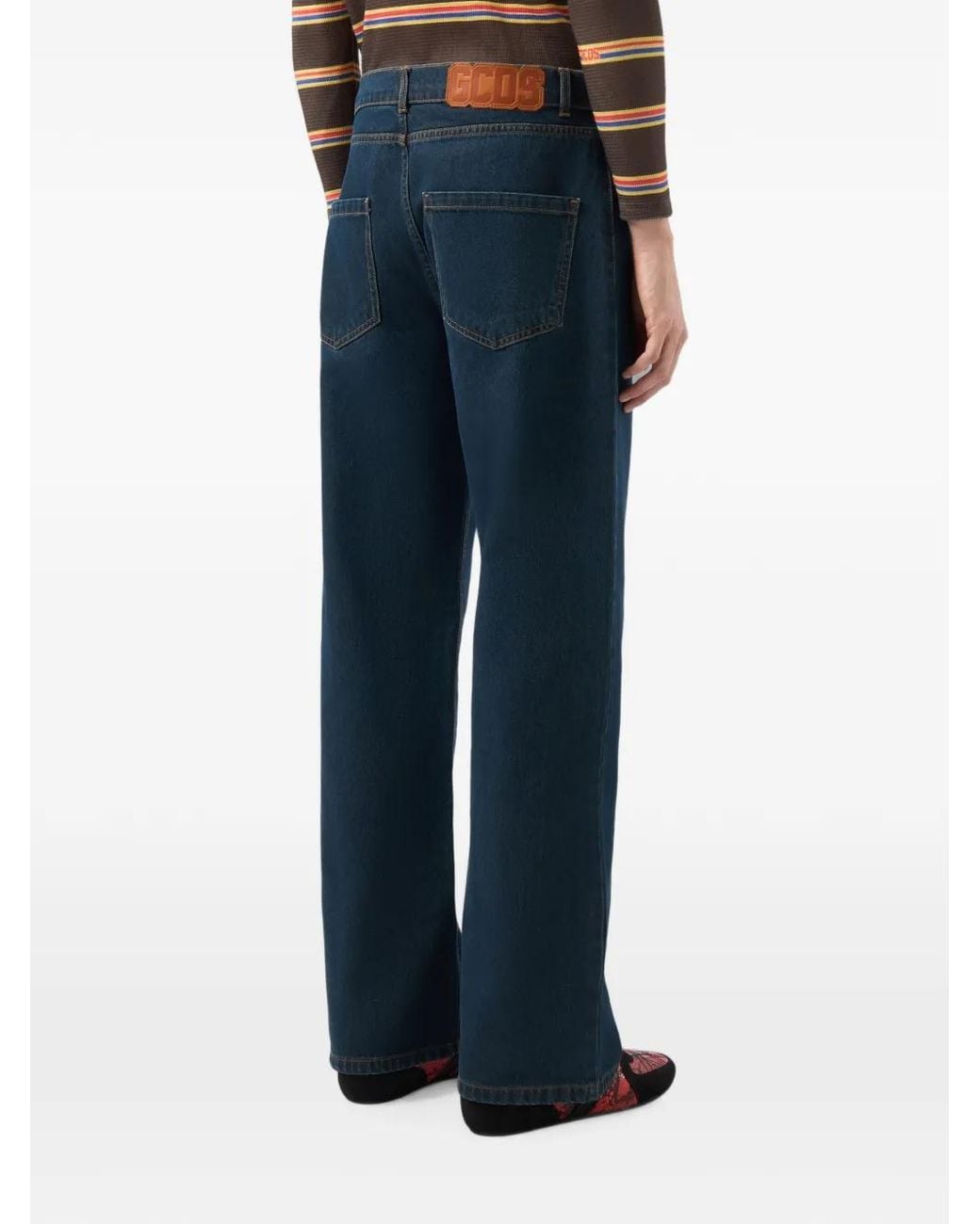 Gcds Blue Workwear Five-Pocket Jeans for men