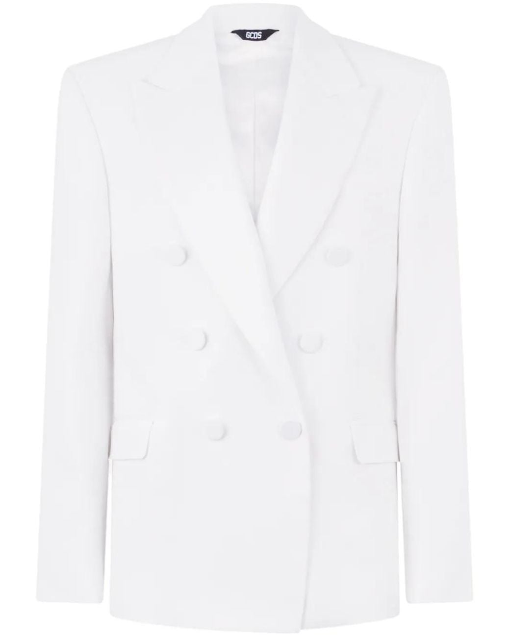 Gcds White Enver Satin Blazer for men