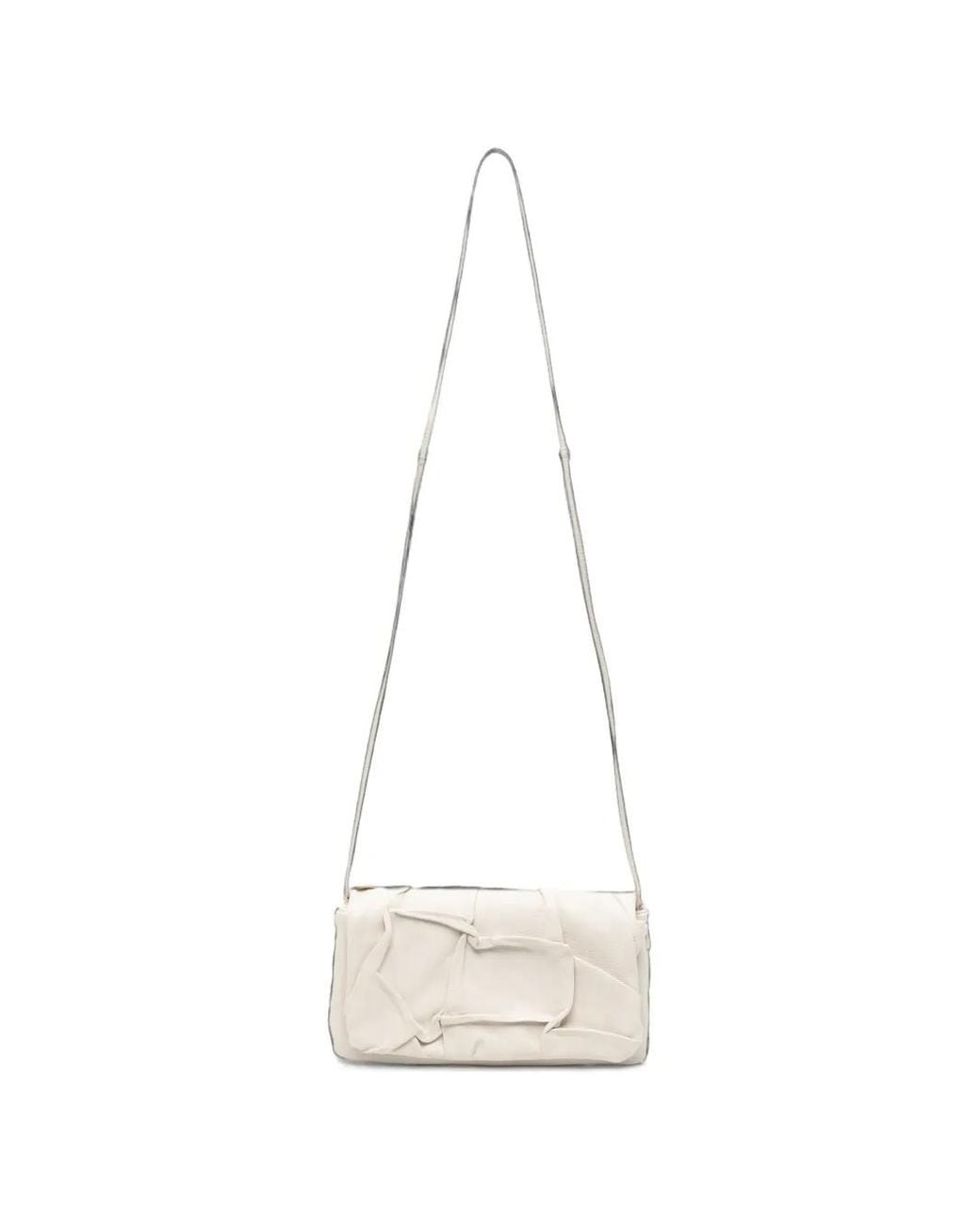 SOMMET White Soffietta Plump Leather Shoulder Bag