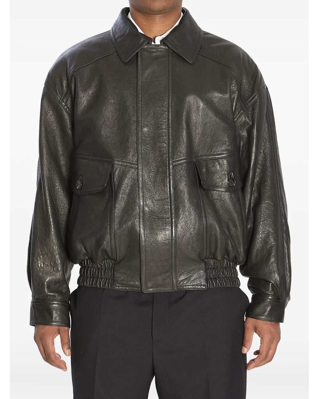 Saint Laurent Gray Balloon Bomber Jacket for men