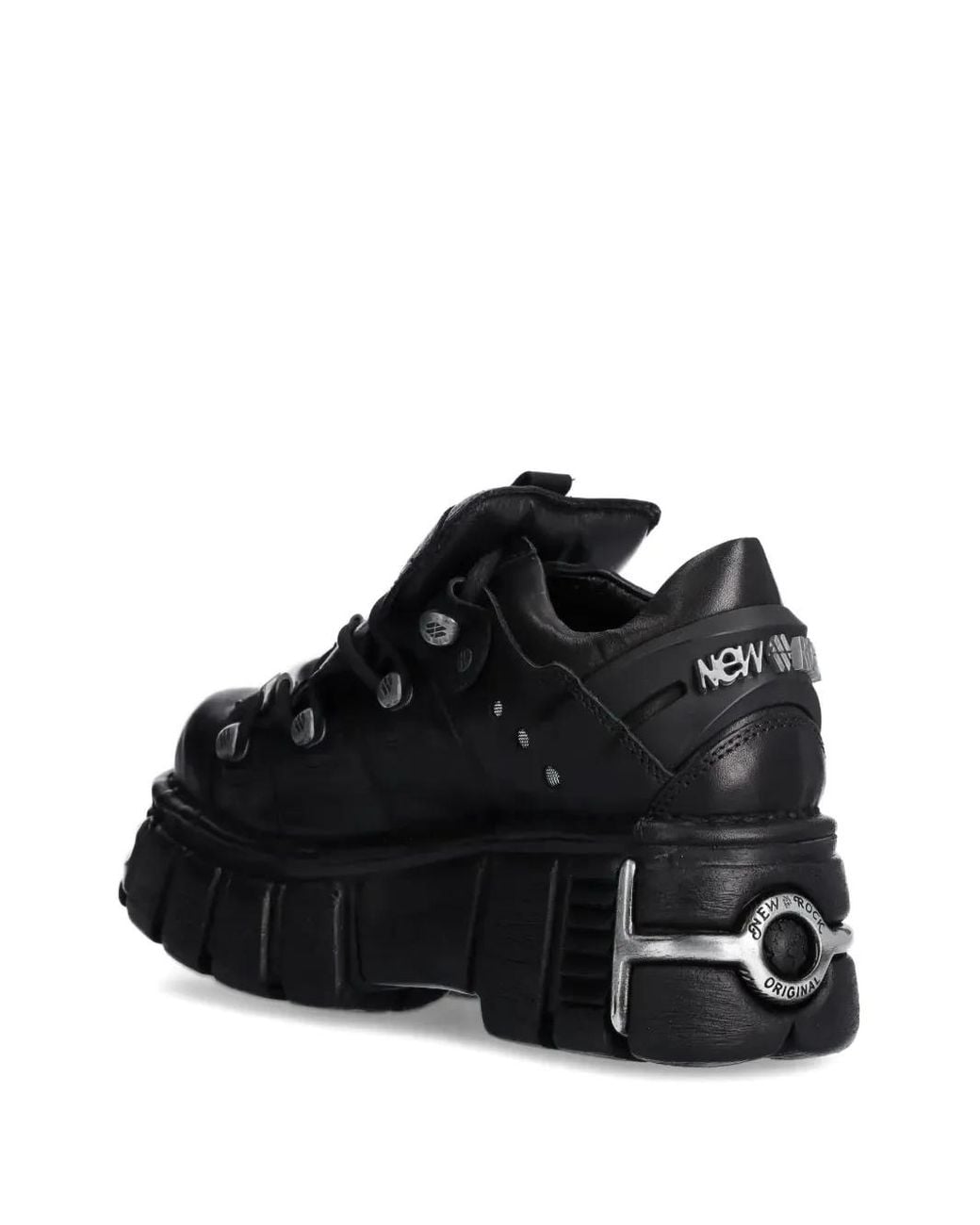 New Rock Black Metallic M-120N-S26 Lace-Up Platform Sneakers