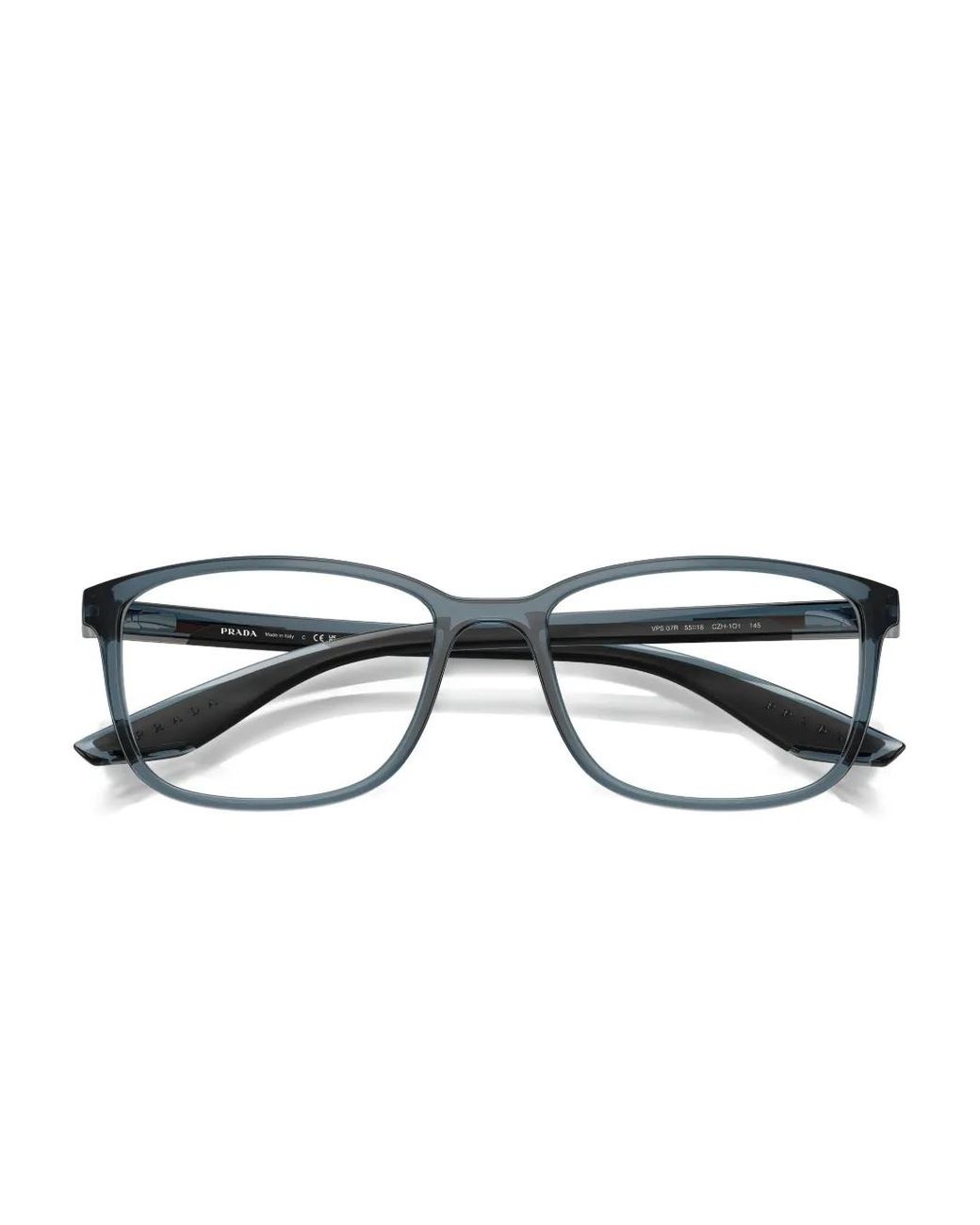Prada Linea Rossa Blue Rectangle-Frame Glasses for men