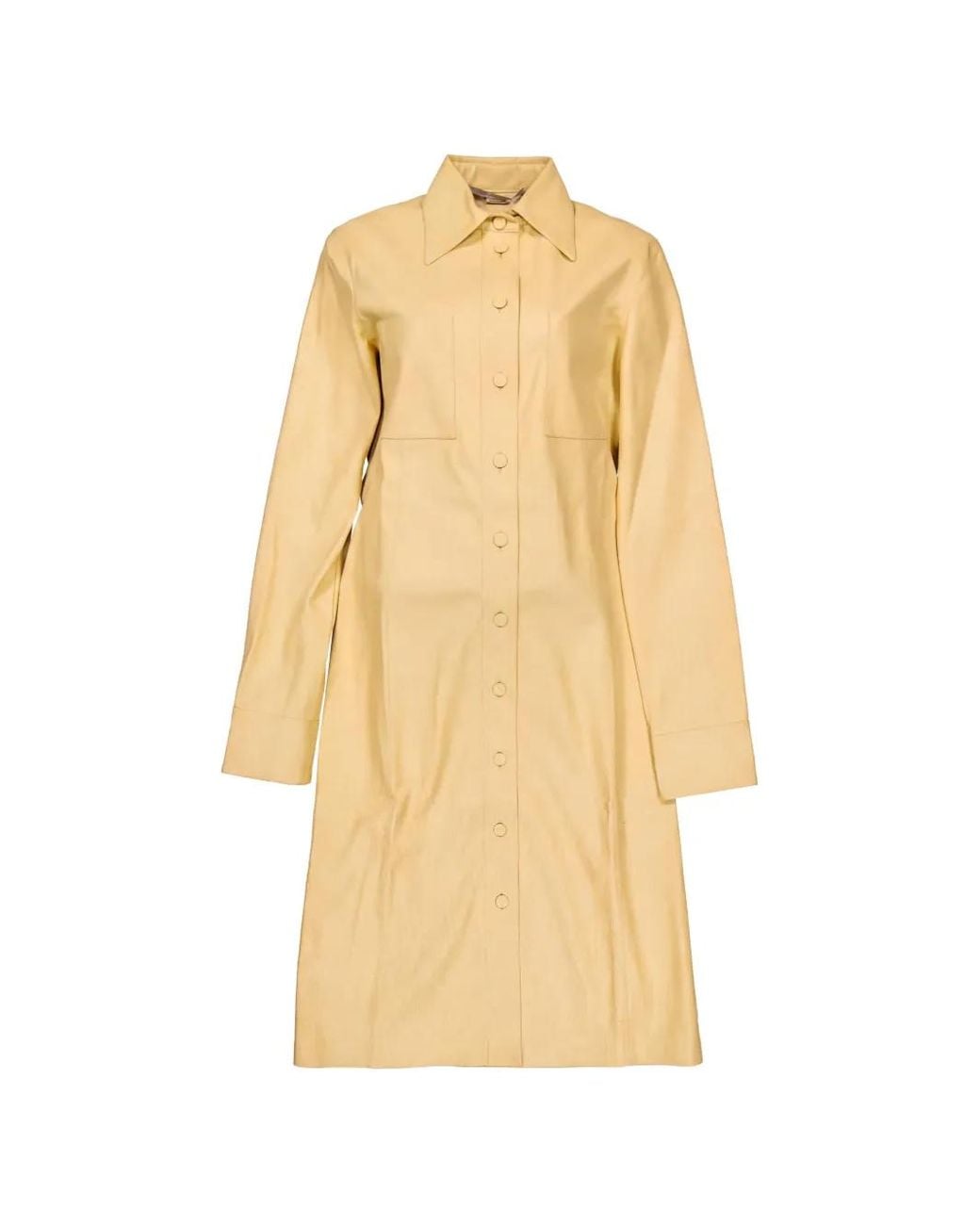 Stella McCartney Natural Alter Mat Button-Down Midi Dress