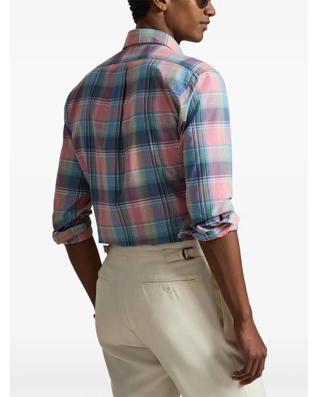 Polo Ralph Lauren Blue Checked Long-Sleeve Shirt for men