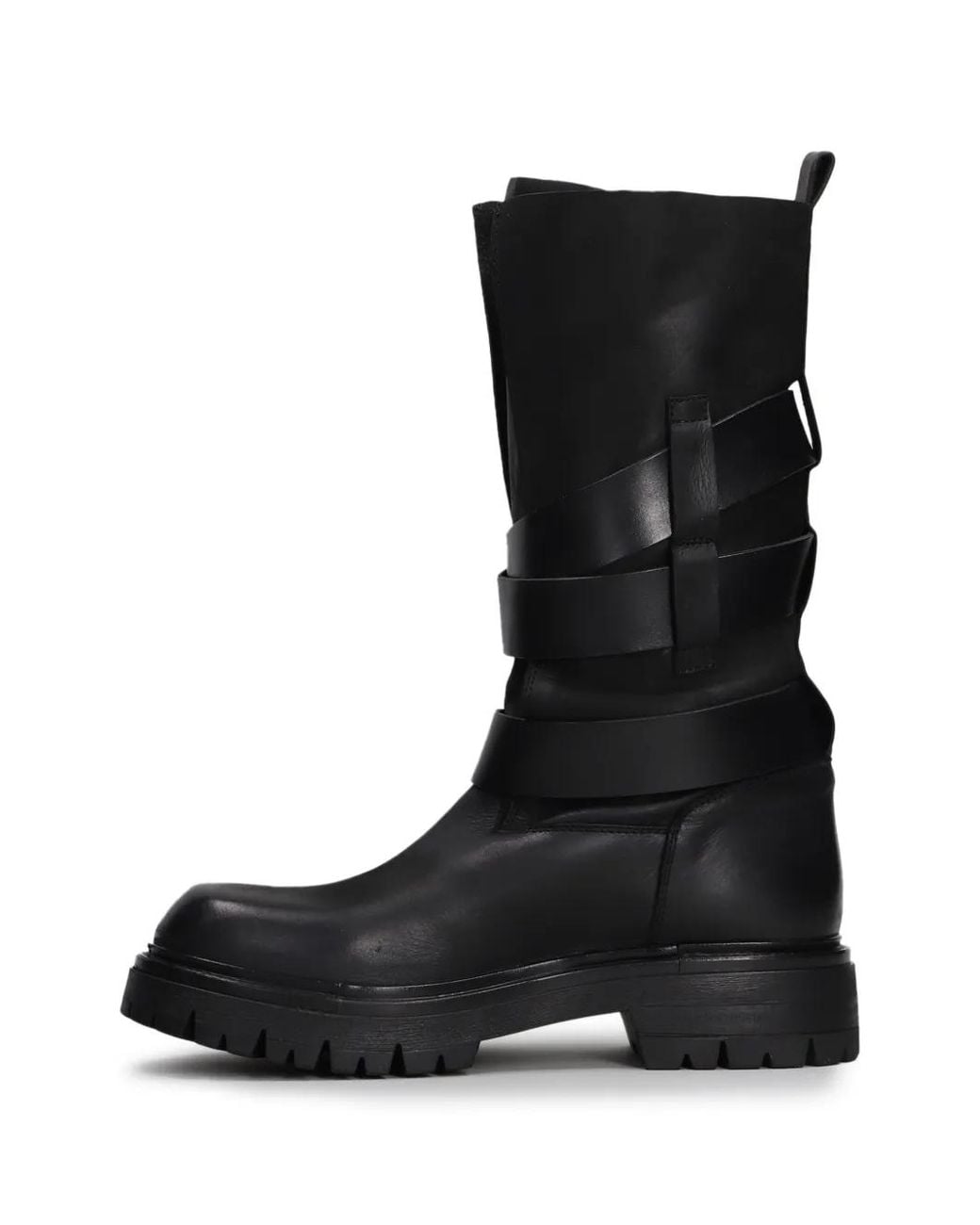 Elena Iachi Black Buckle-Strap Boots