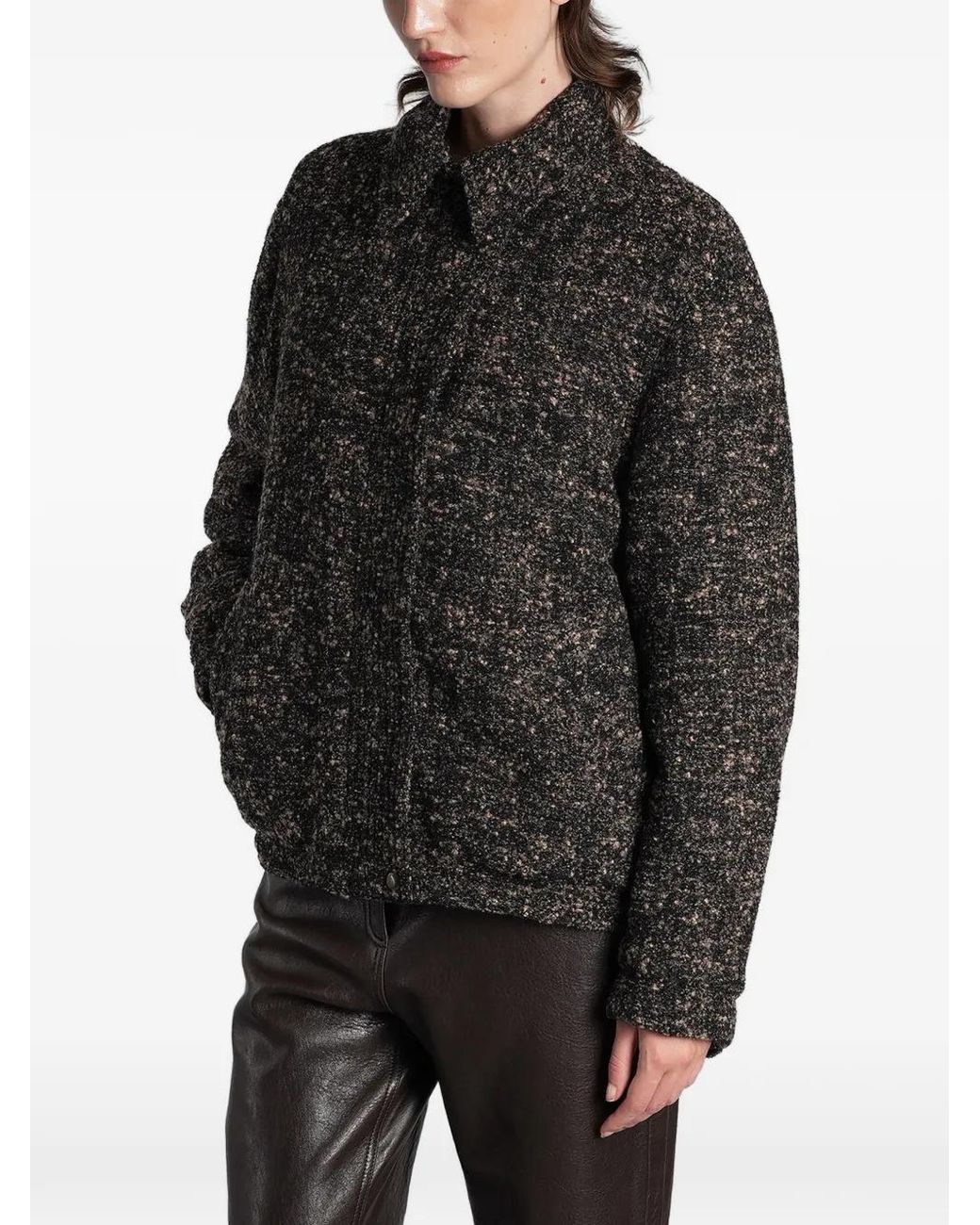 Magda Butrym Black Bouclé Button-Up Jacket
