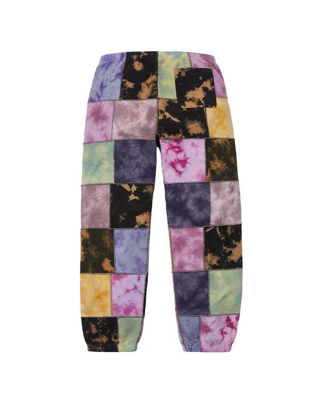 Supreme White Patchwork Tie-Dye Track Pants for men