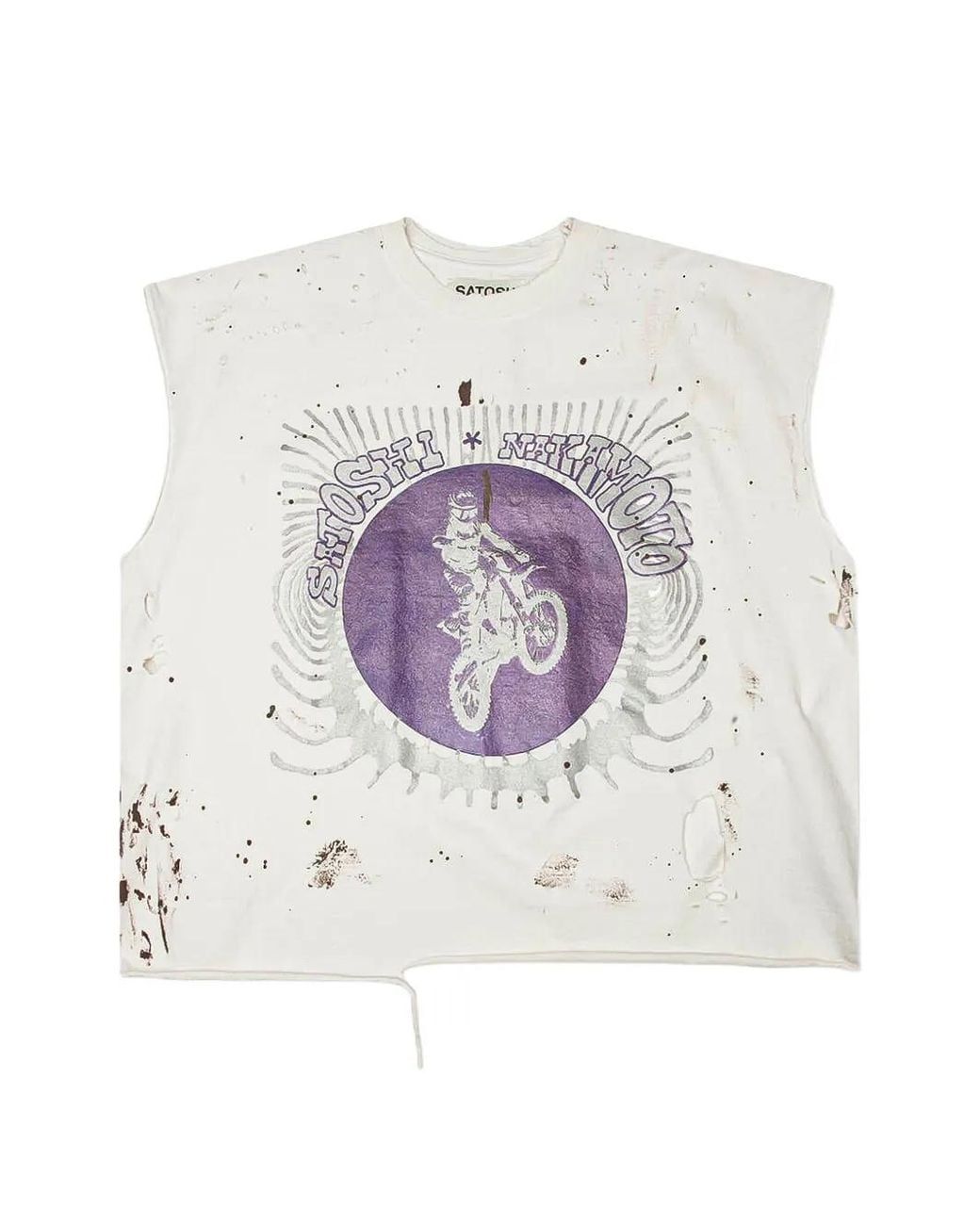 Satoshi Nakamoto White Globe Of Death Sleeveless T-Shirt for men