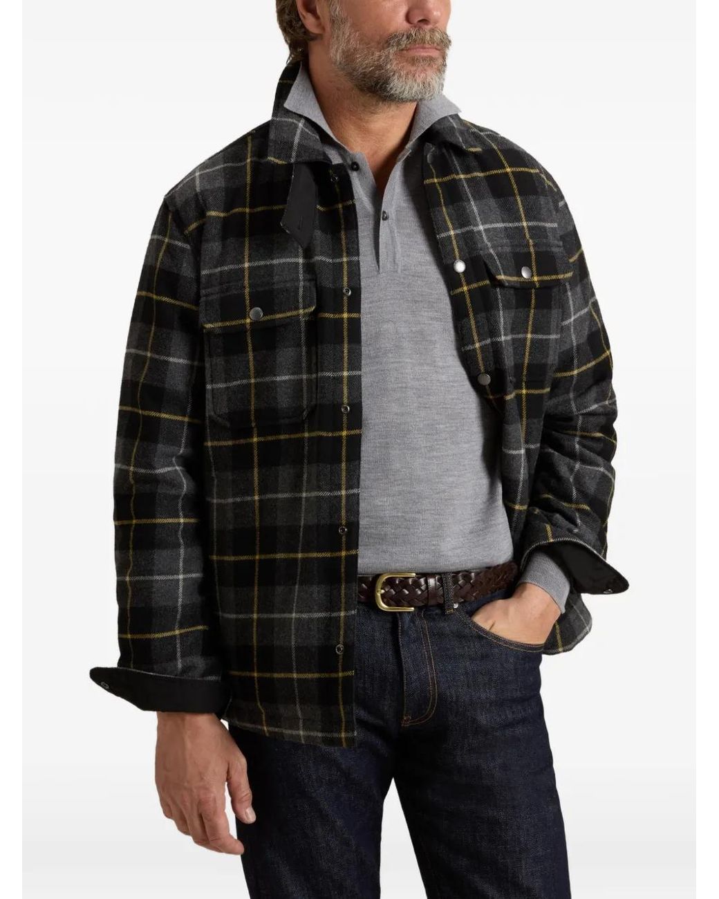 Woolrich Black Alaskan Check Shirt Jacket for men