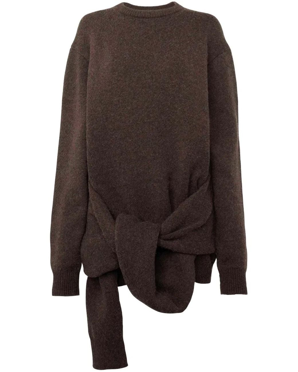 J.W. Anderson Brown Draped Tie-Front Sweater