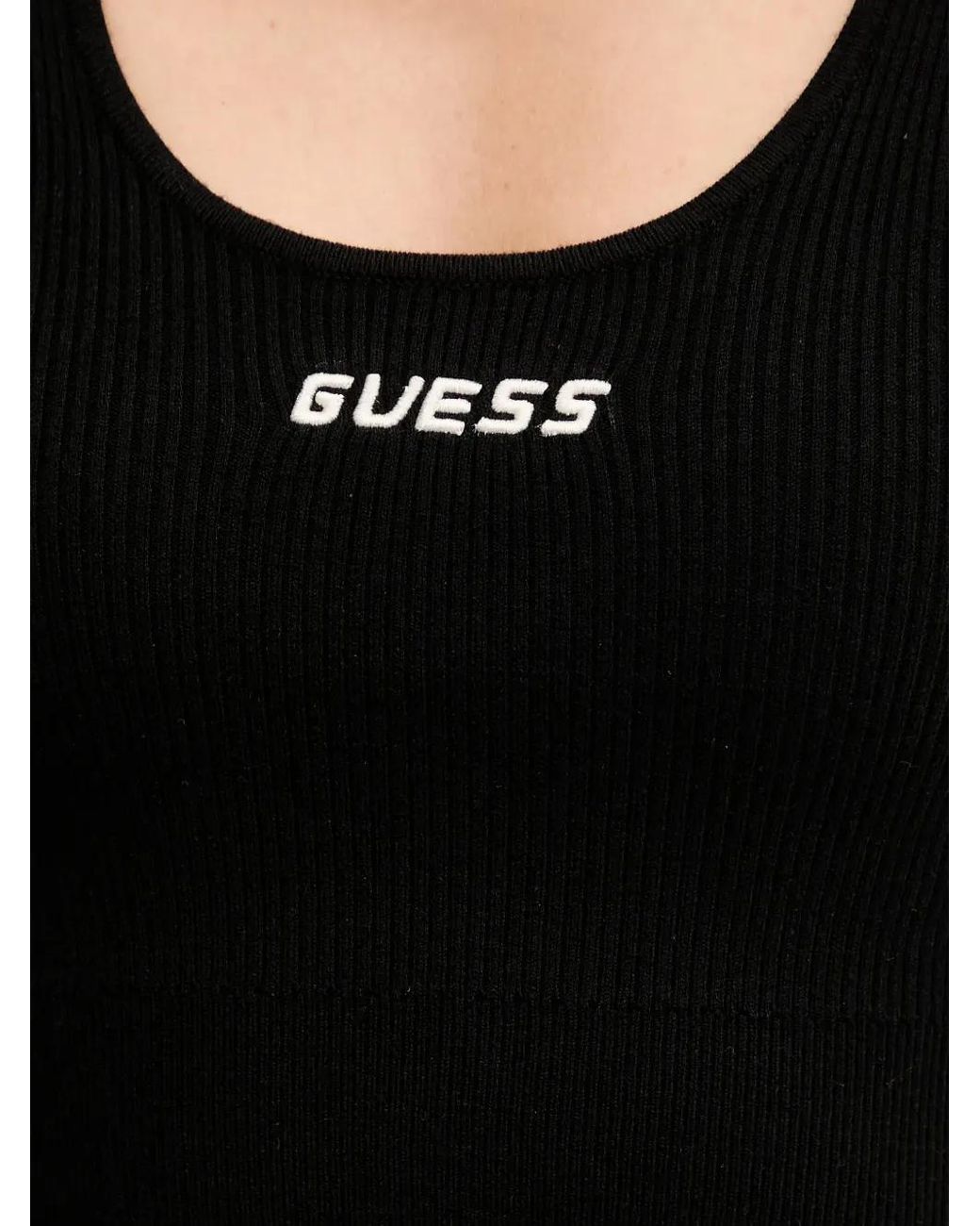 Guess Black Logo-Detail Tank Top