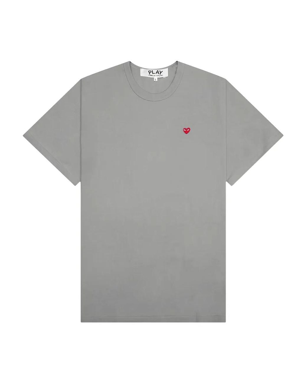COMME DES GARÇONS PLAY Gray Heart-Patch T-Shirt for men