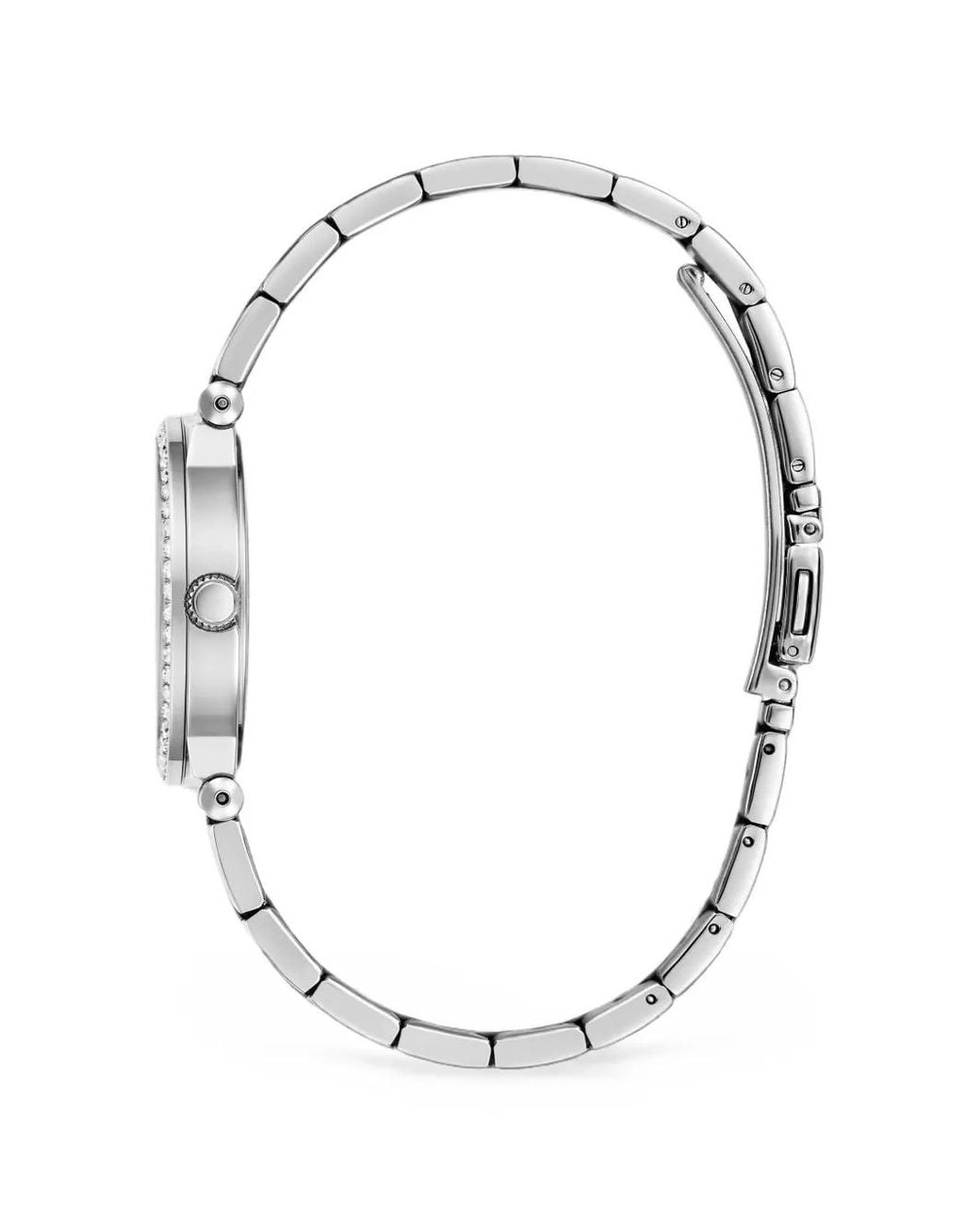 Guess White Crystal Bezel 30Mm Watch