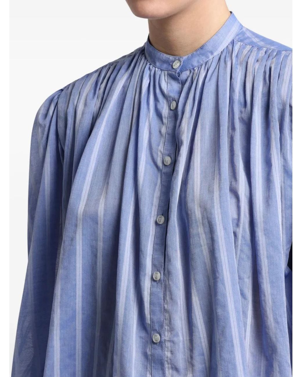 Etro Gestreepte Voile Blouse in het Blue