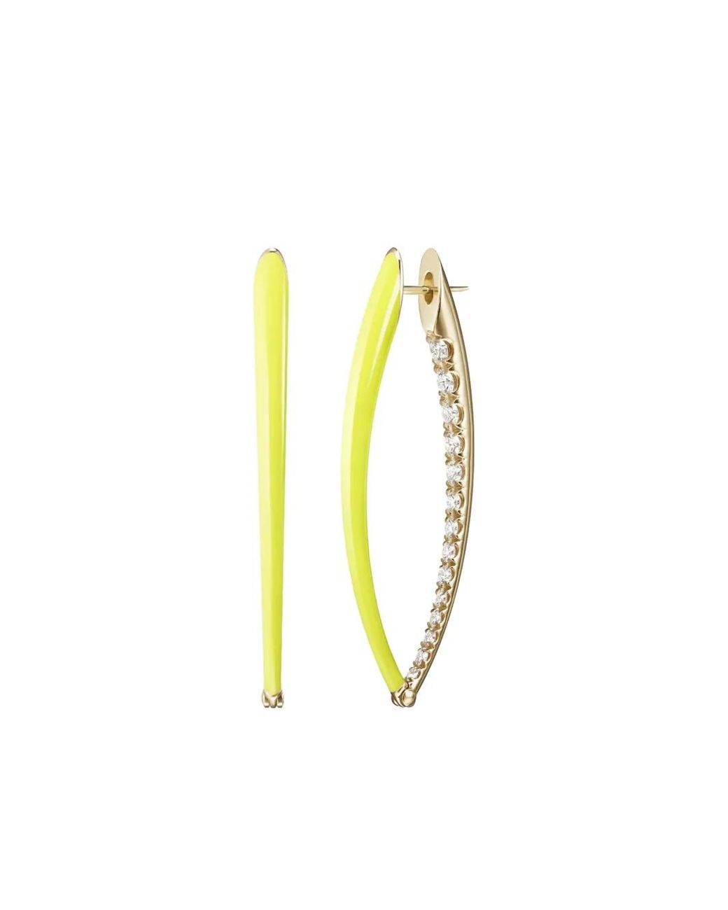 Melissa Kaye Metallic Enamel Diamond Earrings