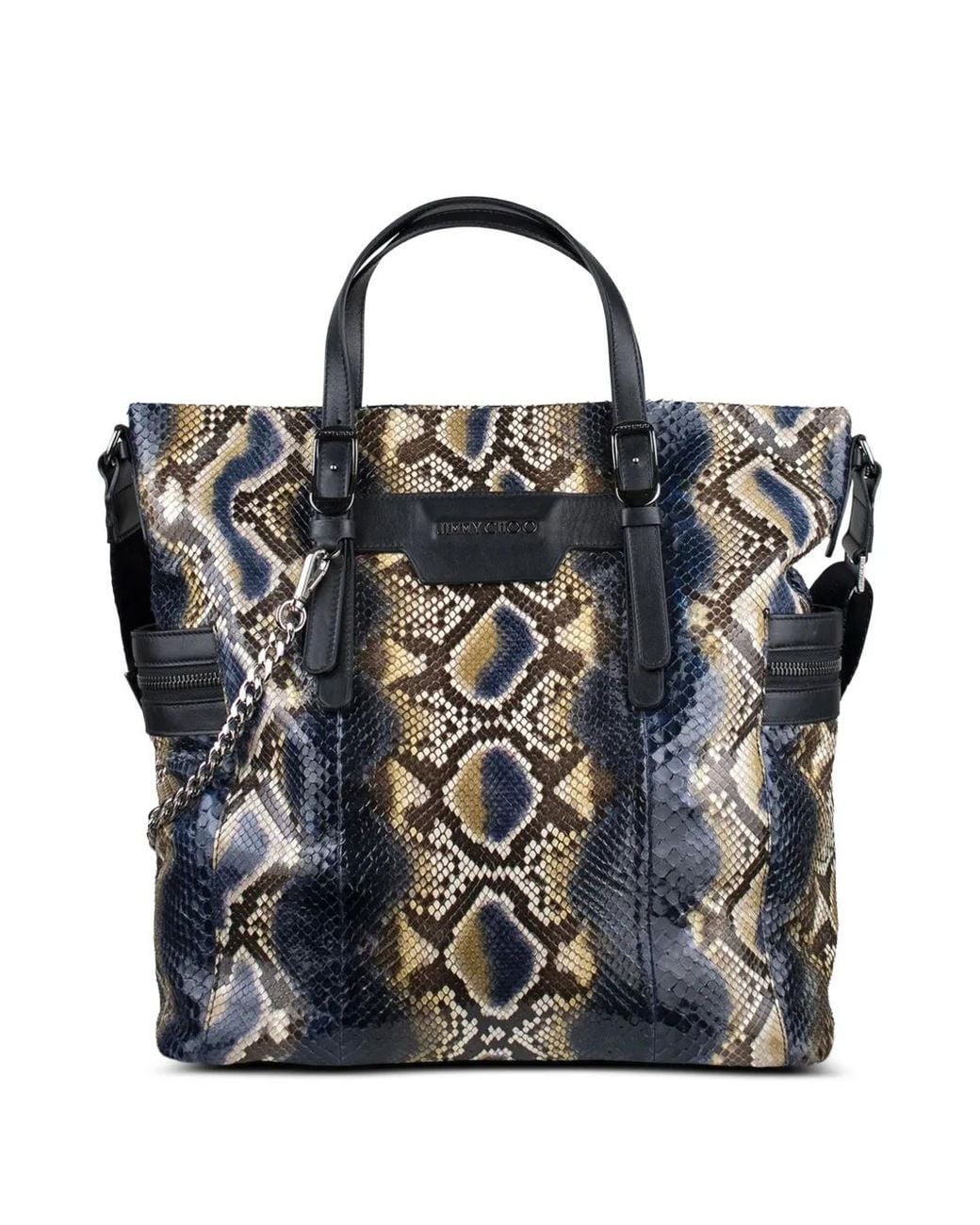 Jimmy Choo Black Python-Effect Tote Bag for men