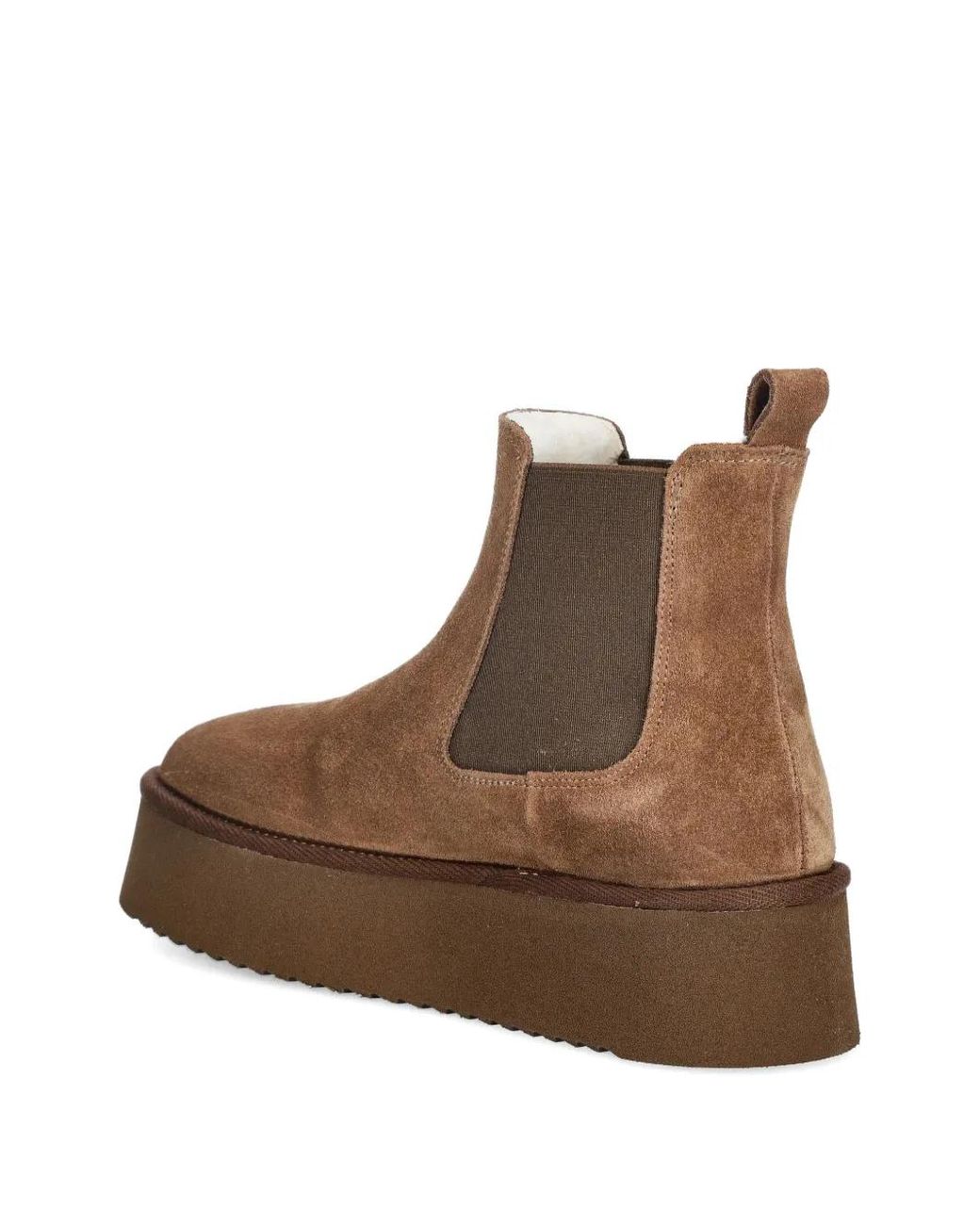 COPENHAGEN Brown Platform Chelsea Boots
